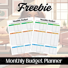 Load image into Gallery viewer, Monthly Budget Planner- Freebie