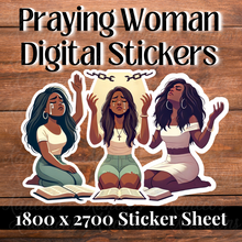 Load image into Gallery viewer, Praying Woman Digital Stickers | SS192 | Limited Commercial License
