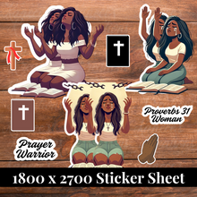 Load image into Gallery viewer, Praying Woman Digital Stickers | SS192 | Limited Commercial License