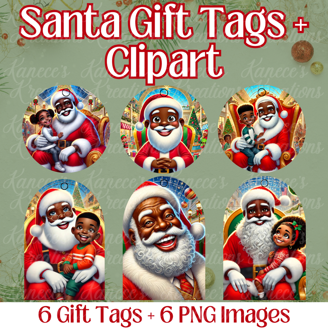 Santa Gift Tag Templates & Clipart