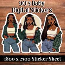 Load image into Gallery viewer, 90’s Baby Digital Stickers | SS195 | Limited Commercial License
