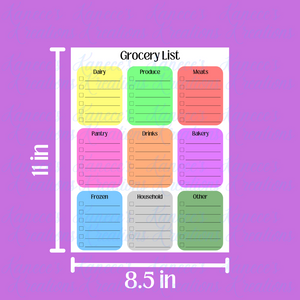 Grocery List Template