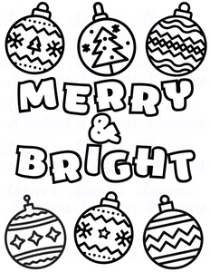 Merry & Bright Coloring Page