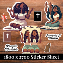 Load image into Gallery viewer, Praying Woman Digital Stickers | SS192 | Limited Commercial License
