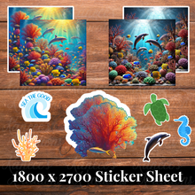 Load image into Gallery viewer, Seascape Digital Stickers | SS190 | Limited Commercial License
